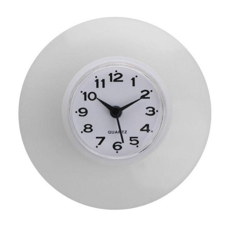 Personality Waterproof Bathroom Suction Cup Clock AntiFog Shower Wall Clock Simple Design Mirror Su 5