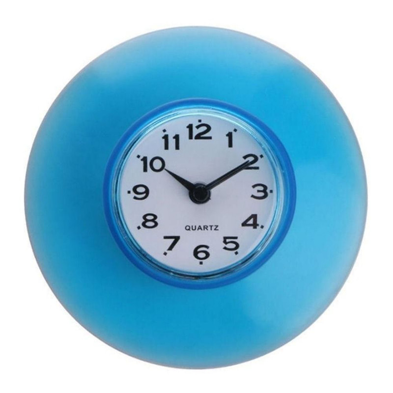 Personality Waterproof Bathroom Suction Cup Clock AntiFog Shower Wall Clock Simple Design Mirror Su 6