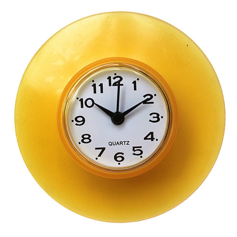 Personality Waterproof Bathroom Suction Cup Clock AntiFog Shower Wall Clock Simple Design Mirror Su 8