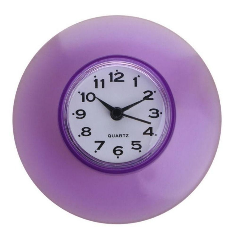 Personality Waterproof Bathroom Suction Cup Clock AntiFog Shower Wall Clock Simple Design Mirror Su 10