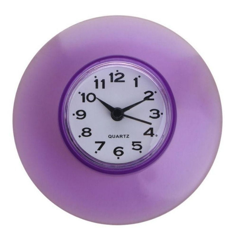 Personality Waterproof Bathroom Suction Cup Clock AntiFog Shower Wall Clock Simple Design Mirror Su 10