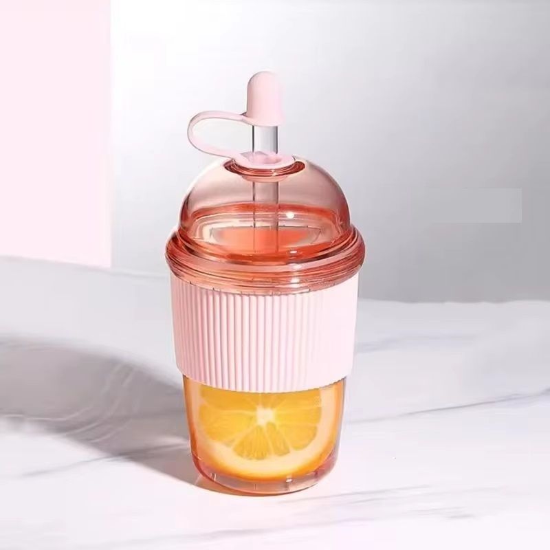 Straw Cup With Lid Bubble Boba Tea Cups Large Capacity Tea Coffee Milk Cup Ins Style Water Bottles 5
