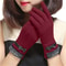 New Female Autumn Winter Warm Gloves, Fleece Lined Thermal Full Finger, Women Cotton Touch Screen Gloves