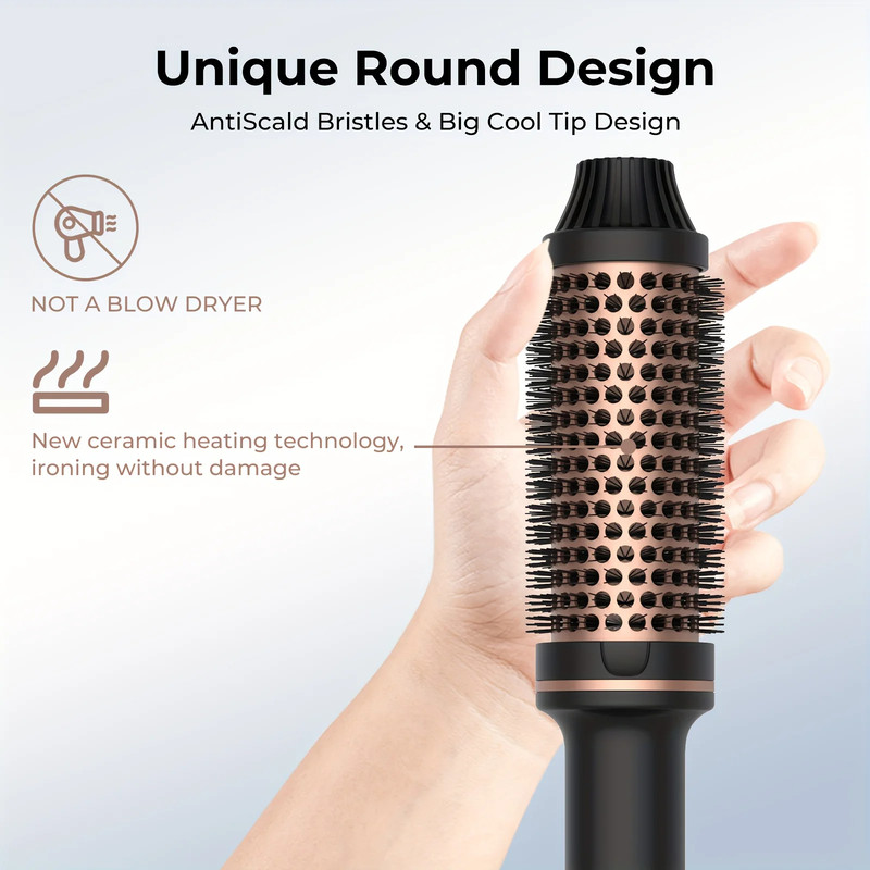 Valentine Gift Electric Hair Brushes, Heated Anti-Scald Thermal Brush, Professional Hair Curler Straightener Hot Comb