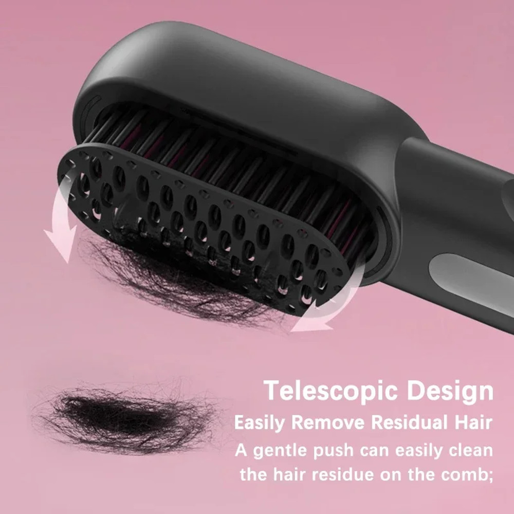 Wireless Hair Comb Heating Brush Negative Ion Straight Curling Hair Care Rechargeable AntiScalding 4