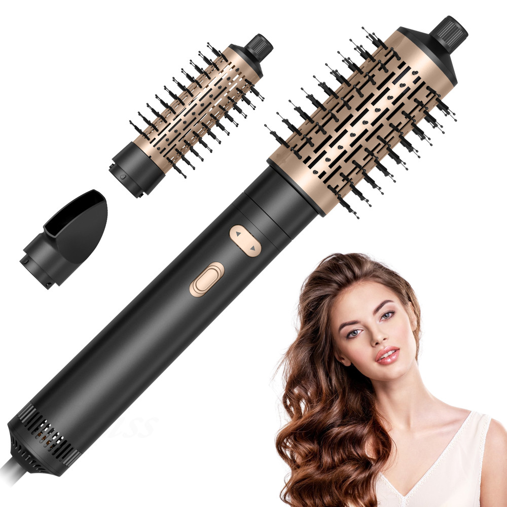 Hair Dryer Brush, Rotating Round Hot Air Spin Brush, Detachable Auto Rotating Curling Brush Hot Air Style