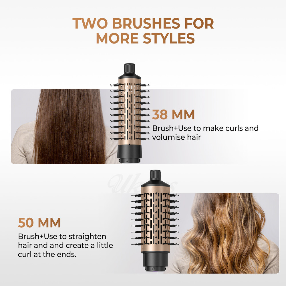 Hair Dryer Brush, Rotating Round Hot Air Spin Brush, Detachable Auto Rotating Curling Brush Hot Air Style