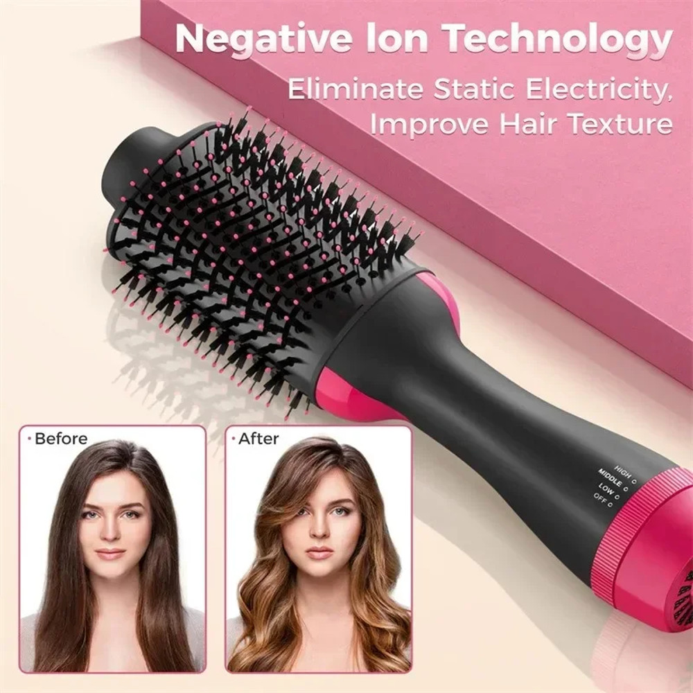 Hot Air Brush, One-Step Heating Styling Comb, Curly Professional Hair Dryers, Comb Hair Straightening Brush for Straight