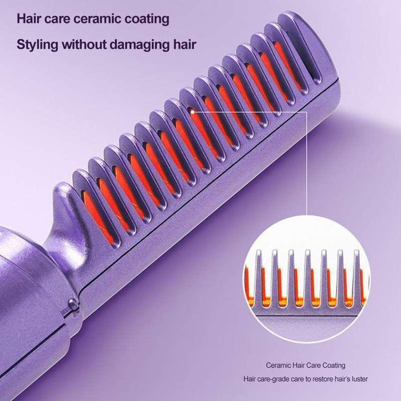 Portable Ceramic Hairdressing Comb Cordless Touch Comb For Less Frizz Short Hair Upgrade Curly And 3