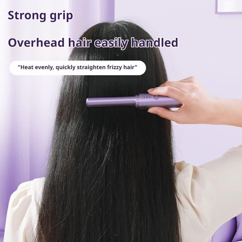 Portable Ceramic Hairdressing Comb Cordless Touch Comb For Less Frizz Short Hair Upgrade Curly And 4