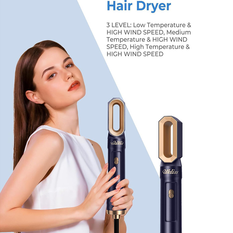 Blow Dryer Brush, Negative Ionic Hair Dryer Brush Set, Auto Air Curling Iron, Thermal Brush