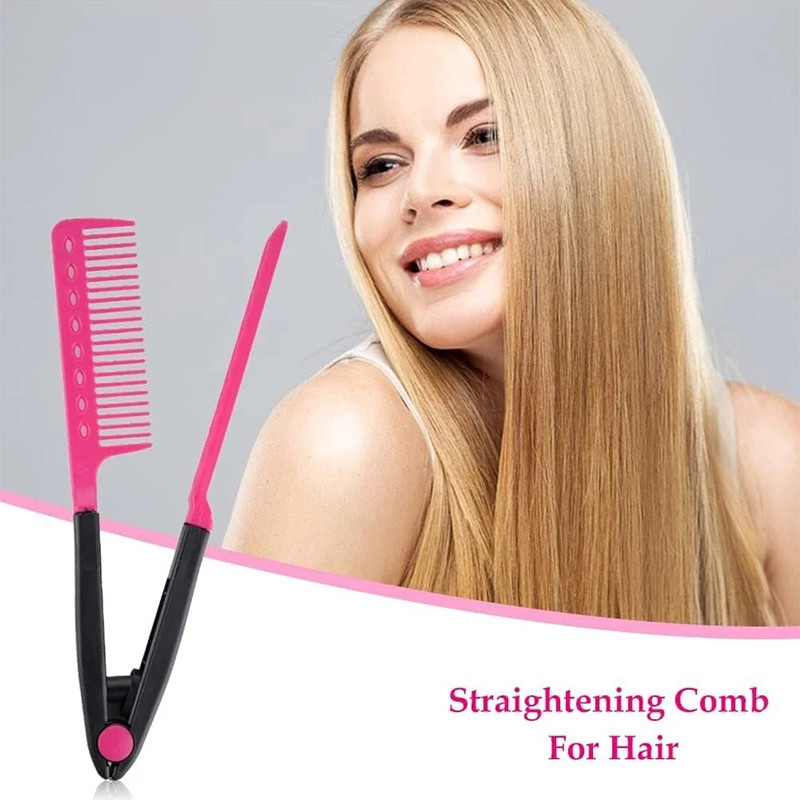 V Comb Straightener 1 Piece Hairdressing Brush Hair Styling Tool Folding Salon Hair Straightener 0