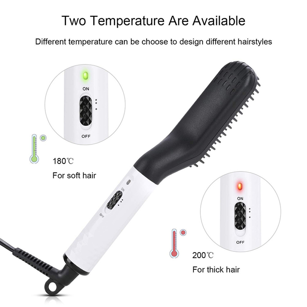 Electric Beard Comb, Beard Curly Straight Hair Brush Mens Styling, Straightener Comb Hair Straightening Curling Iron