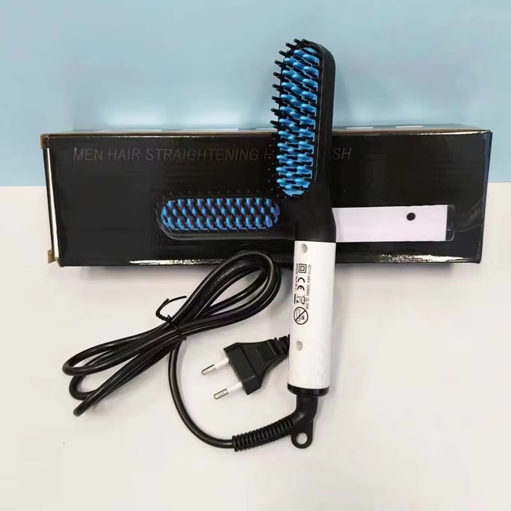 Electric Beard Comb, Beard Curly Straight Hair Brush Mens Styling, Straightener Comb Hair Straightening Curling Iron