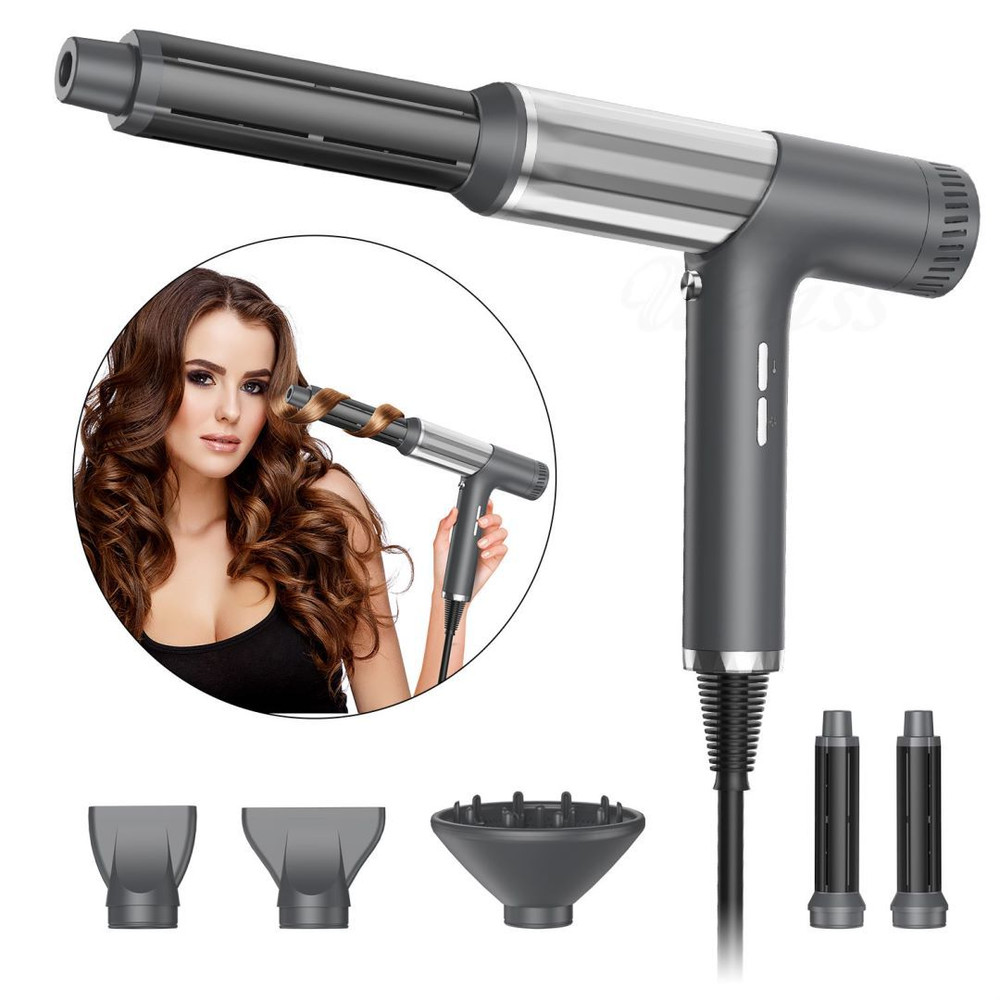 Noise Reducing Ionic Hair Dryer And Straightening Brush FiveinOne High Power Fast Airflow 3