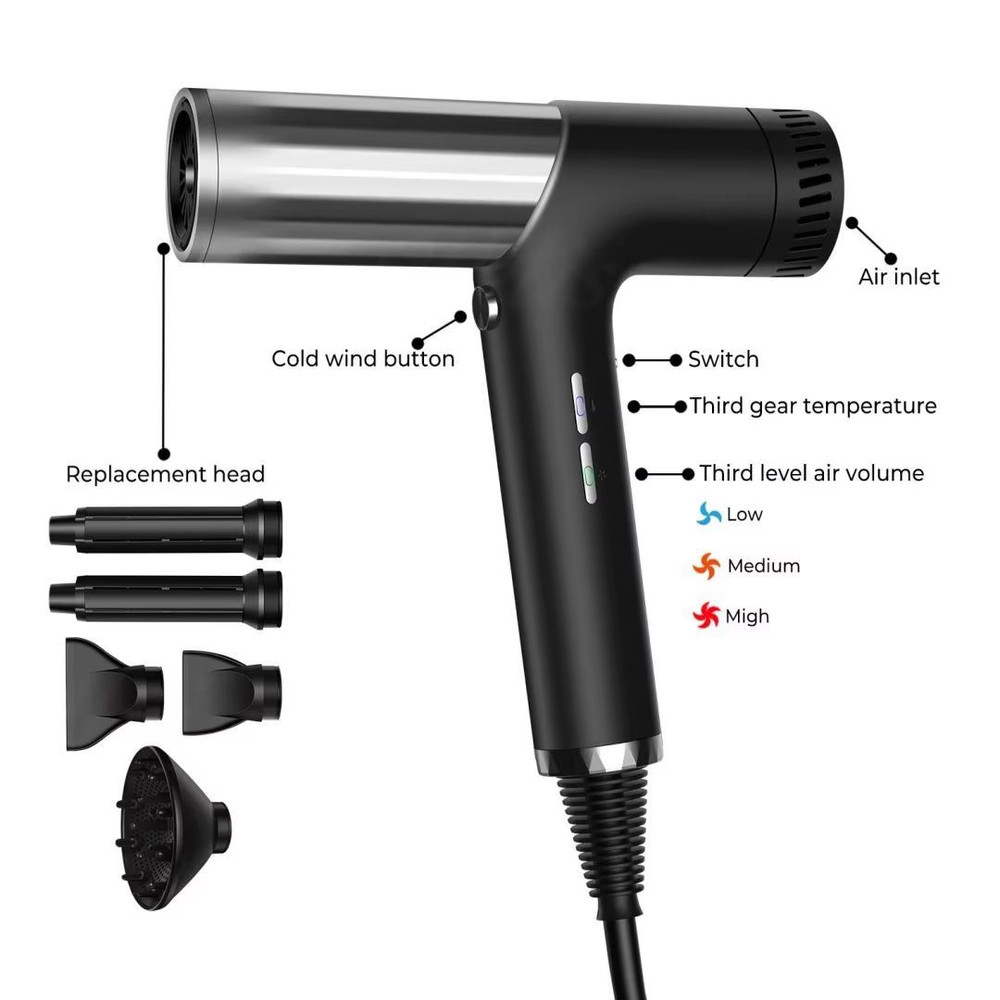 Noise Reducing Ionic Hair Dryer And Straightening Brush FiveinOne High Power Fast Airflow 5