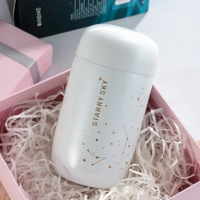 Thermo Bottle Starry Sky Mini Stainless Steel Vacuum Flask Small Capacity Leakproof Coffee Mug 7