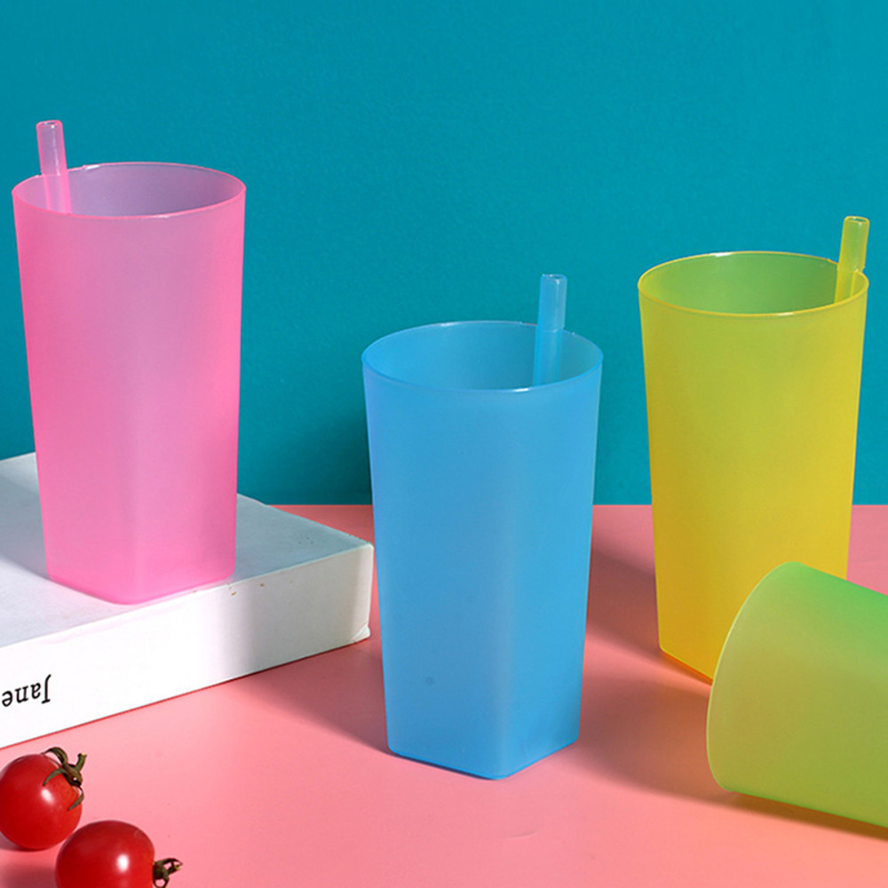 Children Infant Sip Cup Water Bottle With Built In Straw FoodGrade Plastic Integrated Straw Cup Kid 3