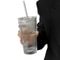 Stripe Glass Cup Transparent Glasses With Lid And Straw Ice Coffee Mug Tea Cup Juice Glass Milk Wat 5