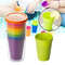 7pcs Rainbow Plastic Cups Set Reusable Travel Water Mug Portable Party Kids Drink Cup 1