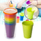 7pcs Rainbow Plastic Cups Set Reusable Travel Water Mug Portable Party Kids Drink Cup 1
