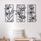 3 Piece Floral Metal Wall Sculptures Classic Iron Wall Art Decor For Bedroom Elegant Modern Flower 0