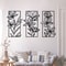 3 Piece Floral Metal Wall Sculptures Classic Iron Wall Art Decor For Bedroom Elegant Modern Flower 1