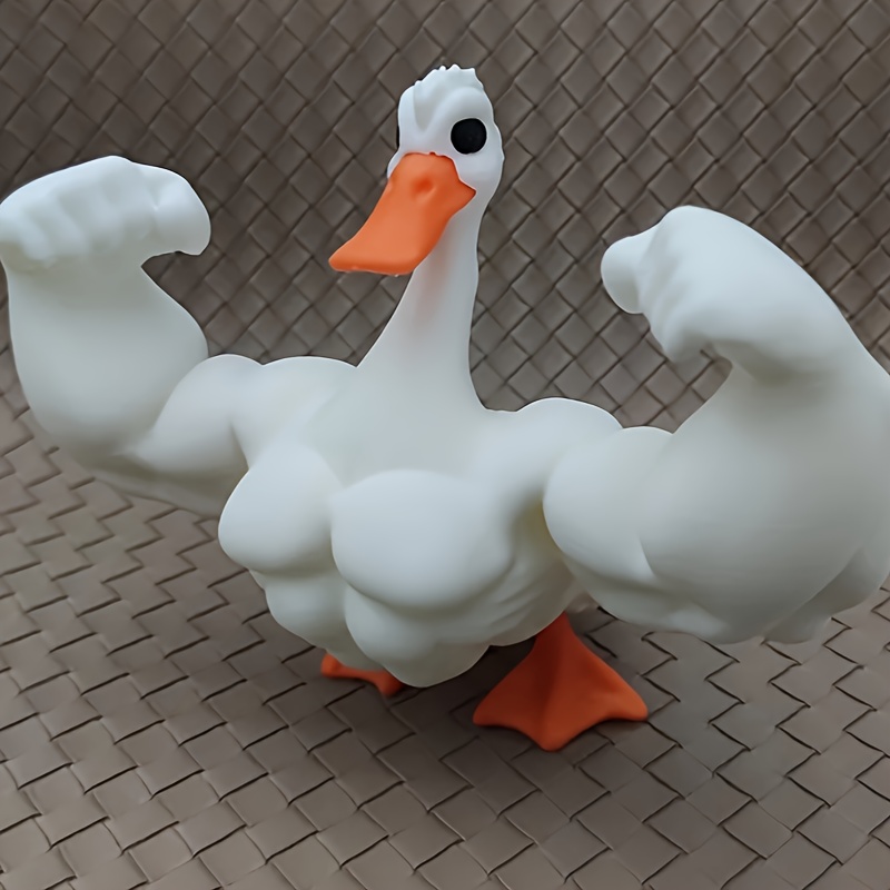1pc Muscle Duck Statue Whimsical Figurine Cute Bookshelf Desktop Decor Multifunctional Indoor Outdo 5