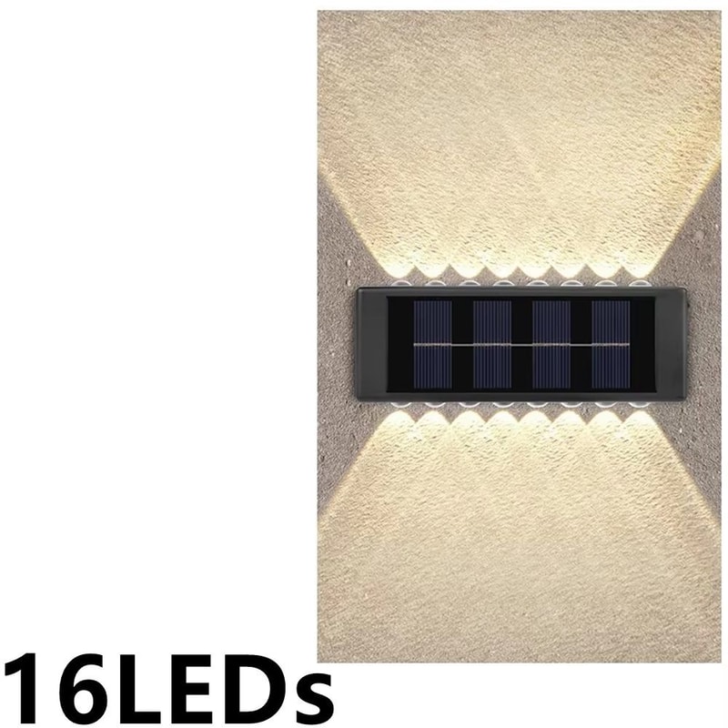 Solar Wall Lamp Outdoor Waterproof Light Warm Up And Down Lighting Garden Yard Balcony Decorative 7
