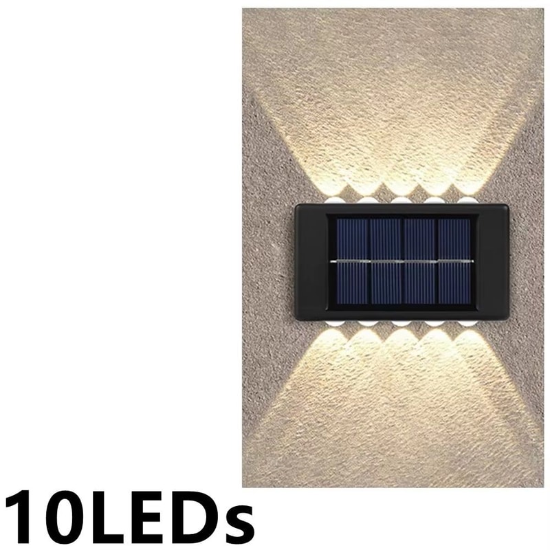 Solar Wall Lamp Outdoor Waterproof Light Warm Up And Down Lighting Garden Yard Balcony Decorative 6
