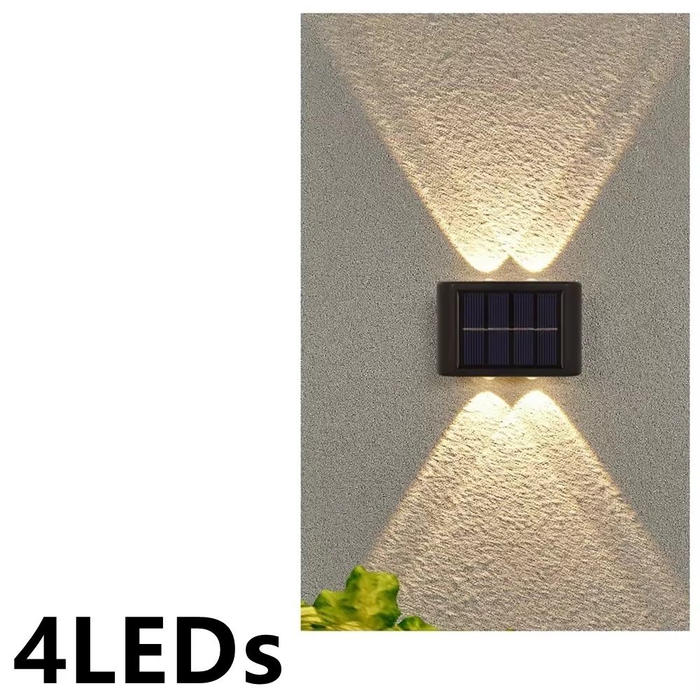 Solar Wall Lamp Outdoor Waterproof Light Warm Up And Down Lighting Garden Yard Balcony Decorative 5