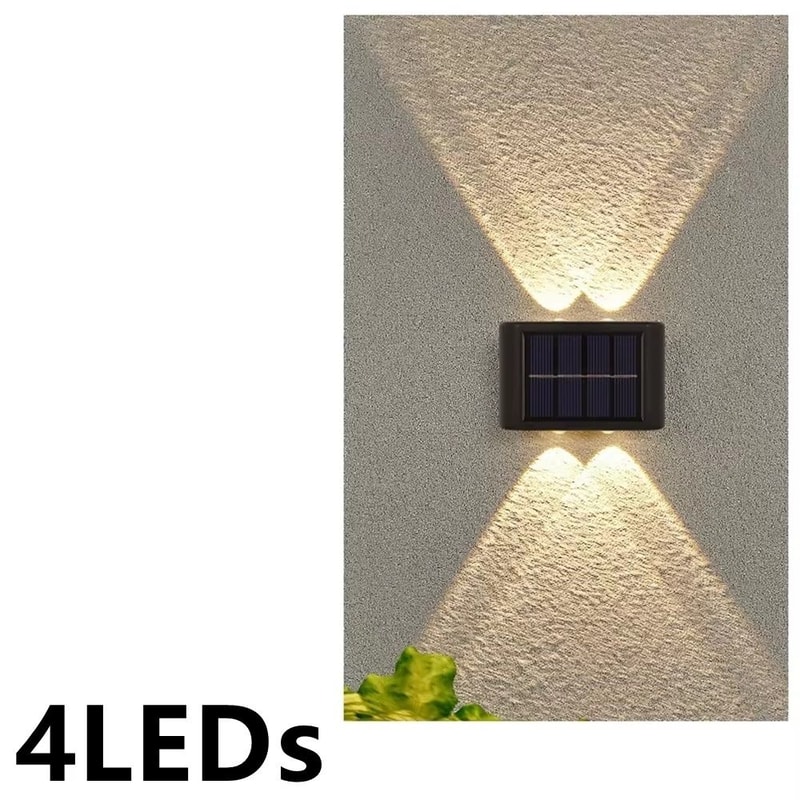 Solar Wall Lamp Outdoor Waterproof Light Warm Up And Down Lighting Garden Yard Balcony Decorative 5