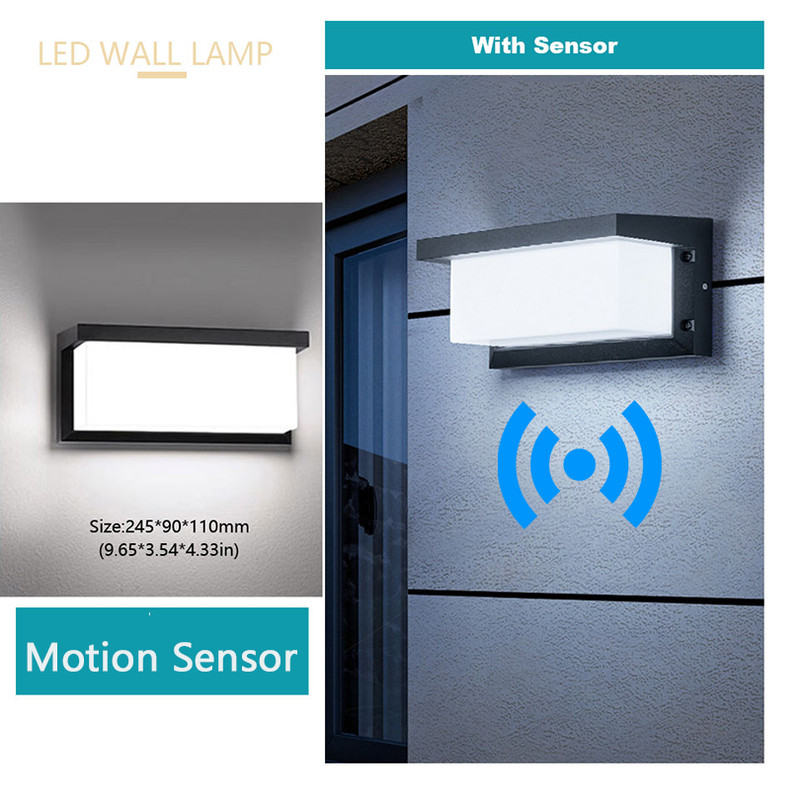 Waterproof Outdoor LED, Garden Lights, LED Outdoor Wall Light, Radar Motion Sensor Balcony Lamp