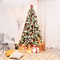 Christmas Tree Premium Snow Flocked Hinged Design Pre Lit Artificial Tree With Lights Holiday Style 0