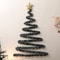 Flocked Christmas Tree, Star Decoration Lights, Pearl Tree Topper, Party Background Wall Arrangement Suitable for Walls