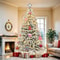 Prelit Snow Flocked Christmas Tree Artificial Full Tree With Remote 0
