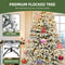 Prelit Snow Flocked Christmas Tree Artificial Full Tree With Remote 3