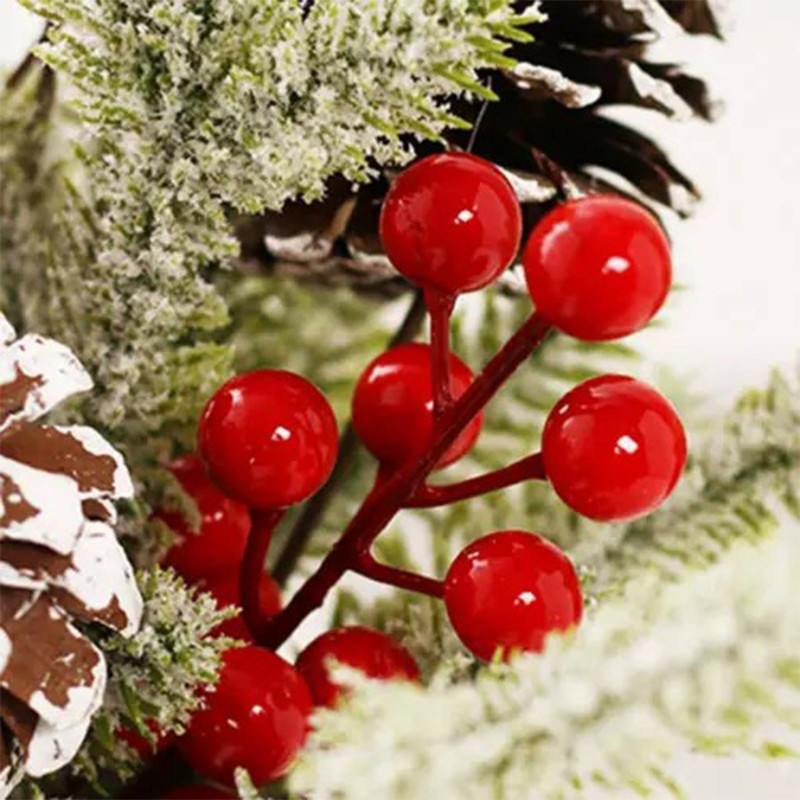 Mini Desktop Christmas Tree Pine Cone Red Berry Decoration 2