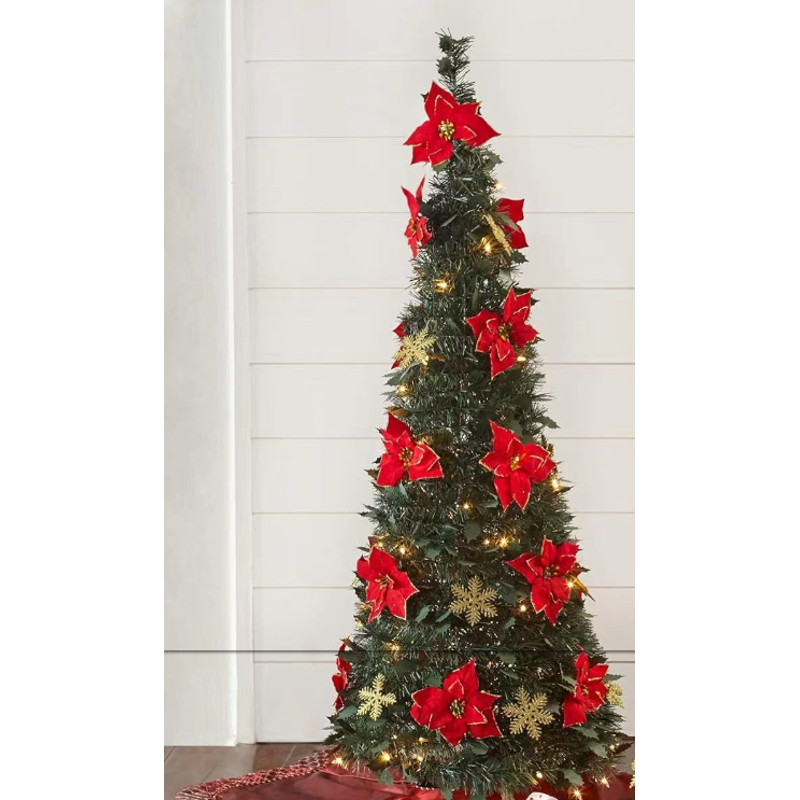 Foldable Pre Decorated Christmas Tree PopUp Festive Portable Christmas Tree Decoration Home Decor 5
