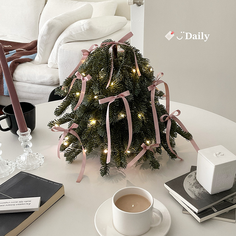 Christmas Tree Simulated Nobel Pine Tree for Indoor Home Decor, Restaurant, Desktop Decoration