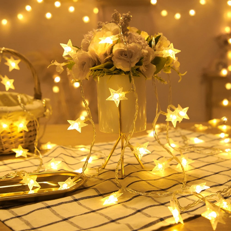 Outdoor LED String Lights Star Chain Bulb Fairy Lights For Home Garden Wedding Decor 0
