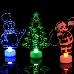 led mini night lights colorful flashing snowman lamp christmas ornament for new years decor