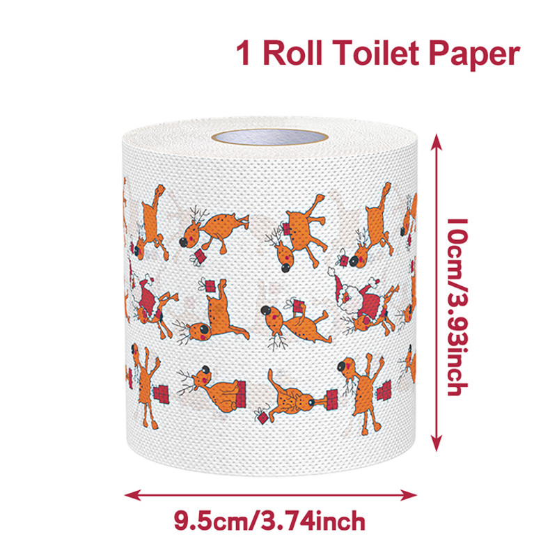 Christmas Toilet Roll Paper, Happy New Year, Xmas Tissue Roll, Christmas Supplies, Napkin Kitchen Tool, Home Decoration