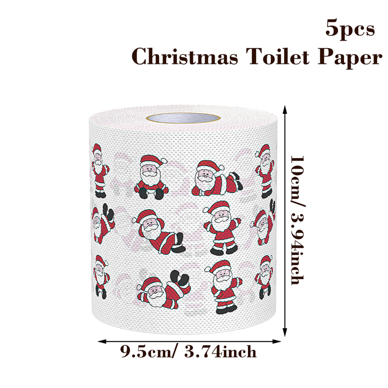 Christmas Toilet Roll Paper, Happy New Year, Xmas Tissue Roll, Christmas Supplies, Napkin Kitchen Tool, Home Decoration
