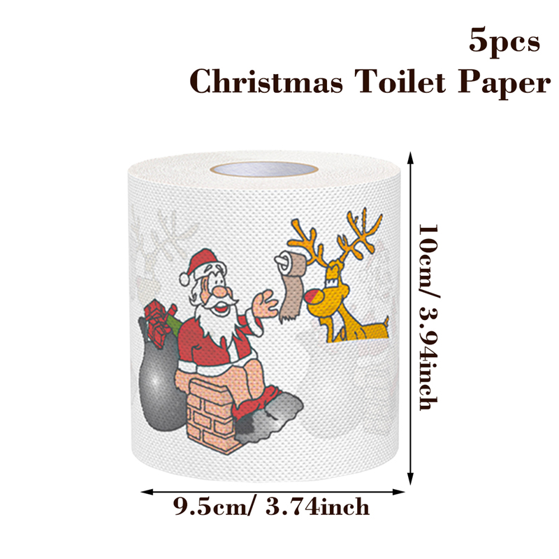 Christmas Toilet Roll Paper, Happy New Year, Xmas Tissue Roll, Christmas Supplies, Napkin Kitchen Tool, Home Decoration