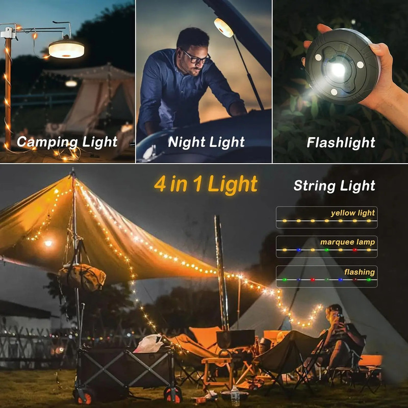 Camping Light LED Reel String Lights Outdoor USB Camping Lamp Recyclable LED Night Light For Garden 3