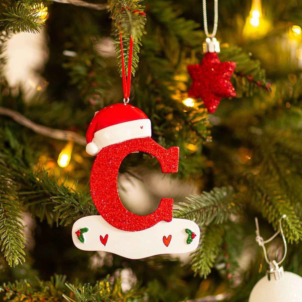 Christmas Tree Decoration Letter Pendant DIY Xmas Holiday Acrylic Ornament For Home Decor 12