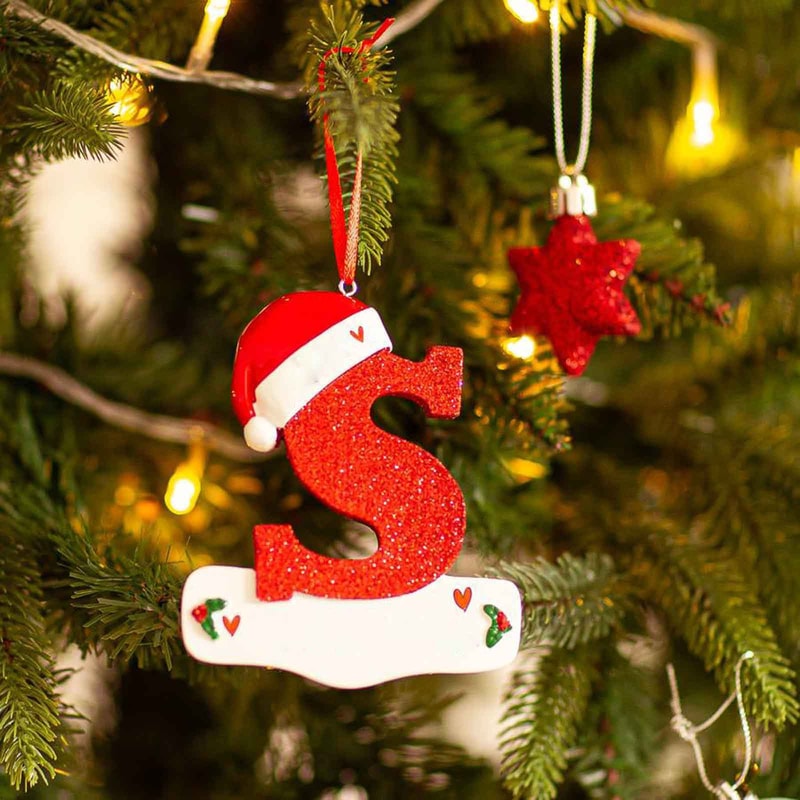 Christmas Tree Decoration Letter Pendant DIY Xmas Holiday Acrylic Ornament For Home Decor 25