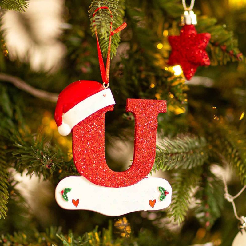 Christmas Tree Decoration Letter Pendant DIY Xmas Holiday Acrylic Ornament For Home Decor 26