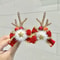 Kawaii Christmas Ear Hair Clip Santa Snowman Xmas Party Barrettes For Kids Cosplay Headwear 7